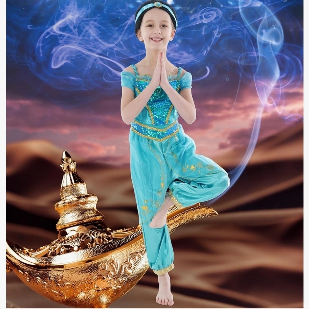 Princess Jasmine Costume with Headband and Braid - Picture 6 of 16